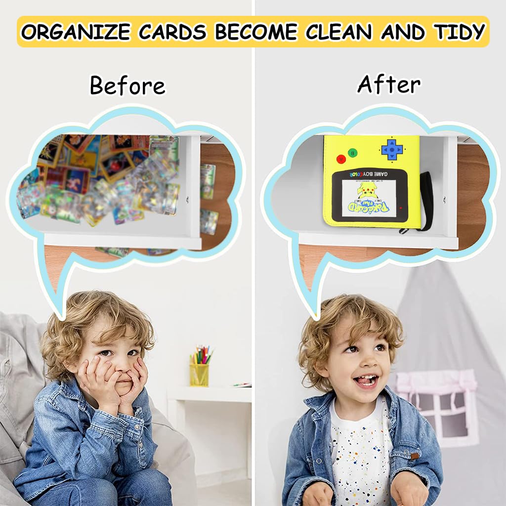 PATPAT Poke-mon Binder Trading Cards Holder Organizer for 400 Trading Cards, Poke-mon Cards Collection Bag Game Cards Binder Case, Game Cards Case Gifts for Kids Boys Girls, Yellow PATPAT Poke-mon Binder Trading Cards Holder Organizer for 400 Trading Cards, Poke-mon Cards Collection Bag Game Cards Binder Case, Game Cards Case Gifts for Kids Boys Girls, Yellow